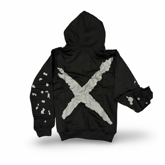 Grey Splatter X Hoodie